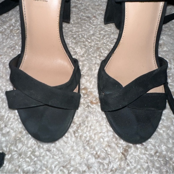 Steve Madden Christey Black Suede Leather Lace-Up Heels - Picture 7 of 7